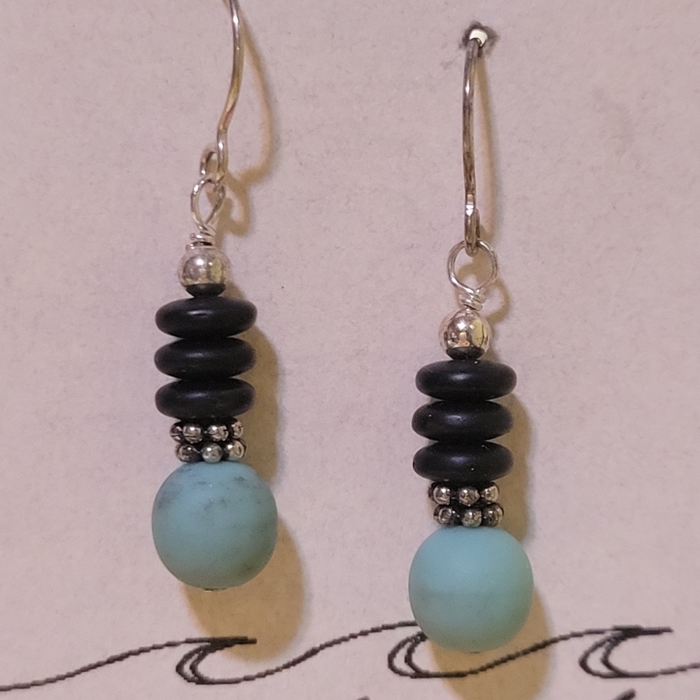 Sand - Sea - Sun Sterling Silver Wire Earrings